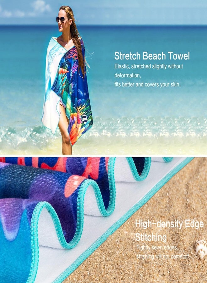 Vimorco Cat Beach Towel, Funny Diving Cat Dolphin Jellyfish Beach Towel, Cotton Blend Soft Velour Camping Towel for Women Girls Kids Boys Men, Absorbent Pool,Bath,Swim,Yoga,Gym,Travel Vacation Towel - Image 5